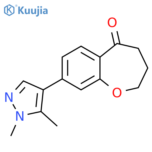 8-(1,5-dimethyl-1H-pyrazol-4-yl)-2,3,4,5-tetrahydro-1-benzoxepin-5-one structure