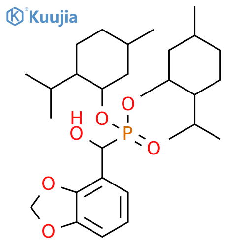 bis5-methyl-2-(propan-2-yl)cyclohexyl (1,3-dioxaindan-4-yl)(hydroxy)methylphosphonate structure