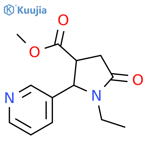 methyl 1-ethyl-5-oxo-2-(pyridin-3-yl)pyrrolidine-3-carboxylate structure