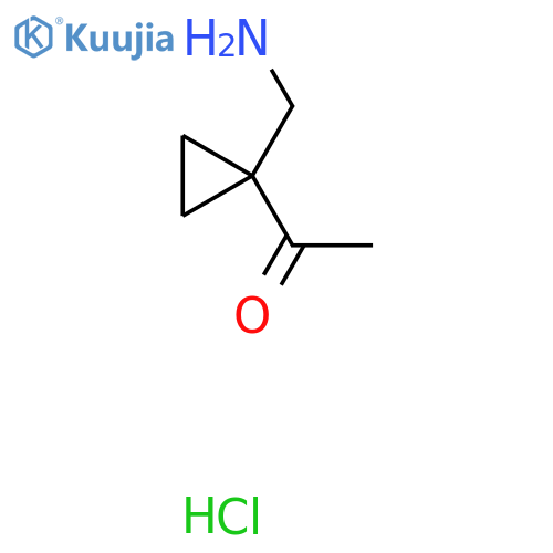 1-1-(aminomethyl)cyclopropylethan-1-one hydrochloride structure