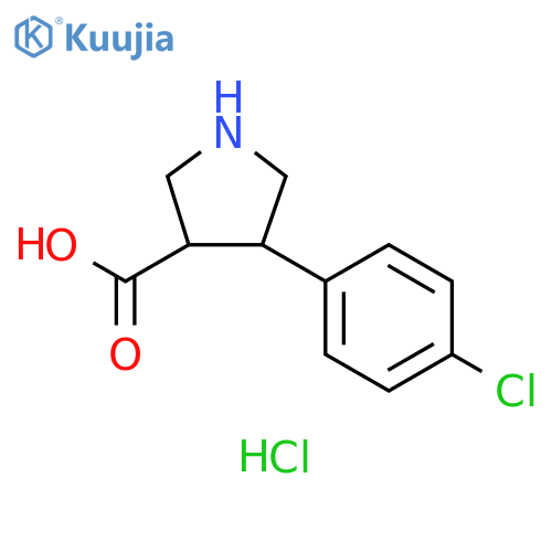 4-(4-chlorophenyl)pyrrolidine-3-carboxylic acid hydrochloride structure