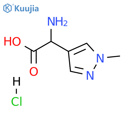2-amino-2-(1-methylpyrazol-4-yl)acetic acid;hydrochloride structure
