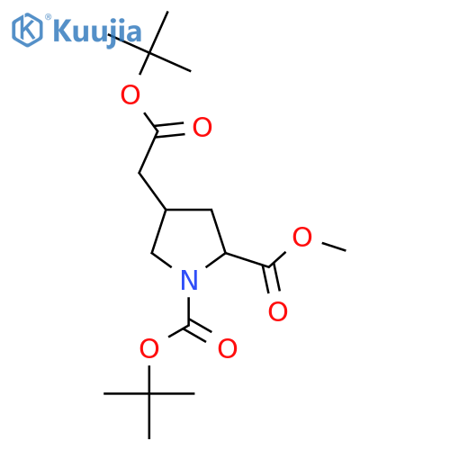 1-Tert-Butyl 2-methyl 4-(2-(tert-butoxy)-2-oxoethyl)pyrrolidine-1,2-dicarboxylate structure