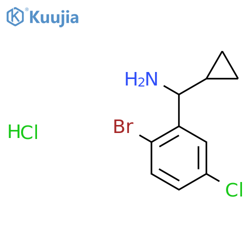 (2-Bromo-5-chlorophenyl)(cyclopropyl)methanamine hydrochloride structure