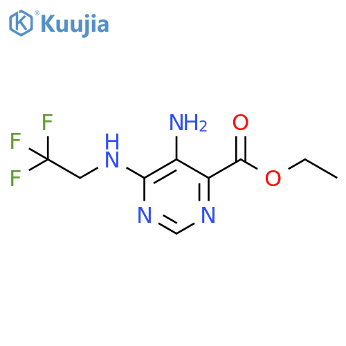 ETHYL 5-AMINO-6-((2,2,2-TRIFLUOROETHYL)AMINO)PYRIMIDINE-4-CARBOXYLATE structure