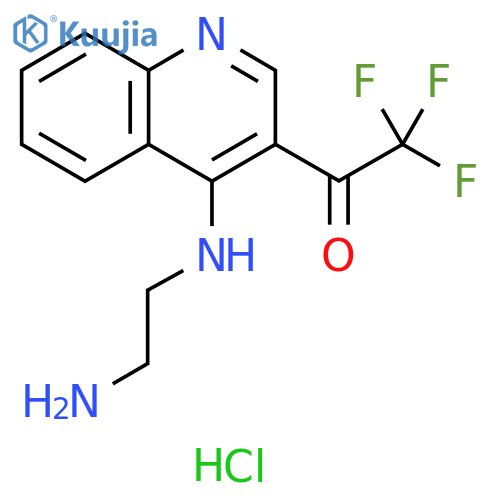 1-(4-((2-Aminoethyl)amino)quinolin-3-yl)-2,2,2-trifluoroethanone hydrochloride structure