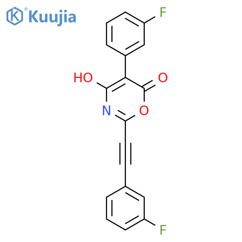 5-(3-Fluorophenyl)-2-((3-fluorophenyl)ethynyl)-4-hydroxy-6H-1,3-oxazin-6-one structure