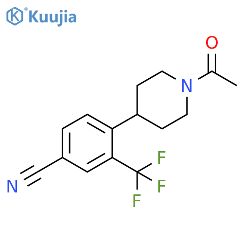 4-(1-ACETYLPIPERIDIN-4-YL)-3-(TRIFLUOROMETHYL)BENZONITRILE structure