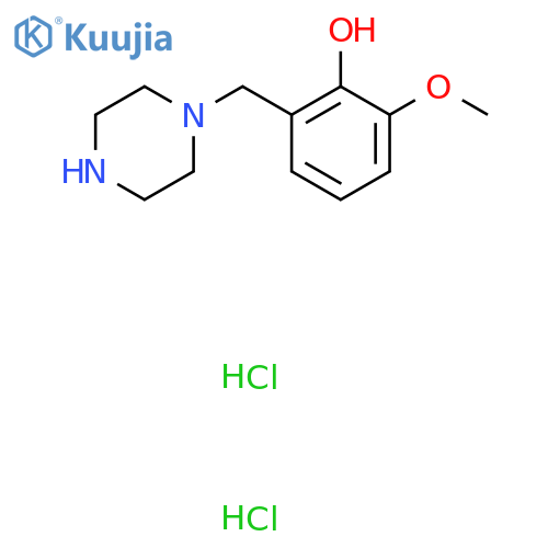 2-Methoxy-6-(piperazin-1-ylmethyl)phenol 2HCl structure