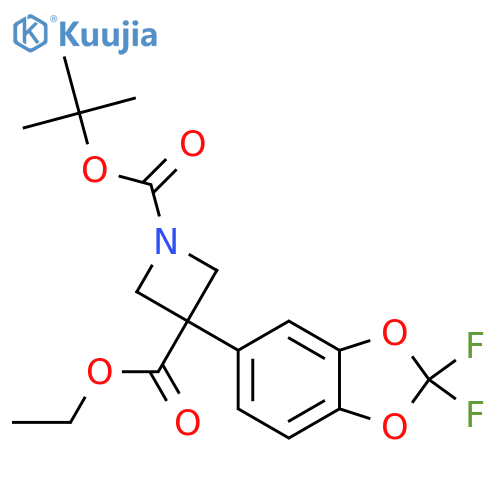 1-Tert-Butyl 3-ethyl 3-(2,2-difluorobenzo[d][1,3]dioxol-5-yl)azetidine-1,3-dicarboxylate structure