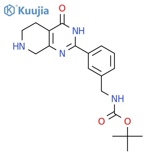 Tert-butyl 3-(4-oxo-3,4,5,6,7,8-hexahydropyrido[3,4-D]pyrimidin-2-YL)benzylcarbamate structure