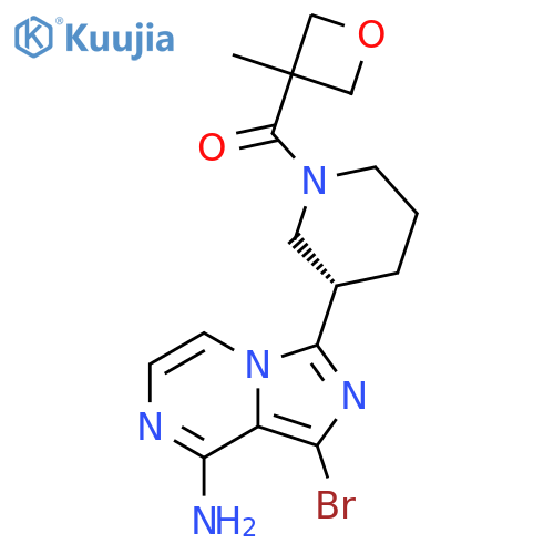 (S)-(3-(8-Amino-1-bromoimidazo[1,5-a]pyrazin-3-yl)piperidin-1-yl)(3-methyloxetan-3-yl)methanone structure