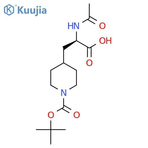 (R)-2-Acetamido-3-(1-boc-piperidin-4-YL)propanoic acid structure