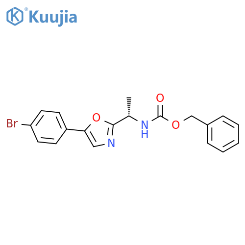 Carbamic acid, N-[(1S)-1-[5-(4-bromophenyl)-2-oxazolyl]ethyl]-, phenylmethyl ester structure