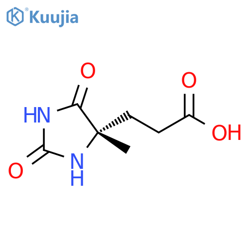 3-[(4S)-4-methyl-2,5-dioxo-imidazolidin-4-yl]propanoic acid structure