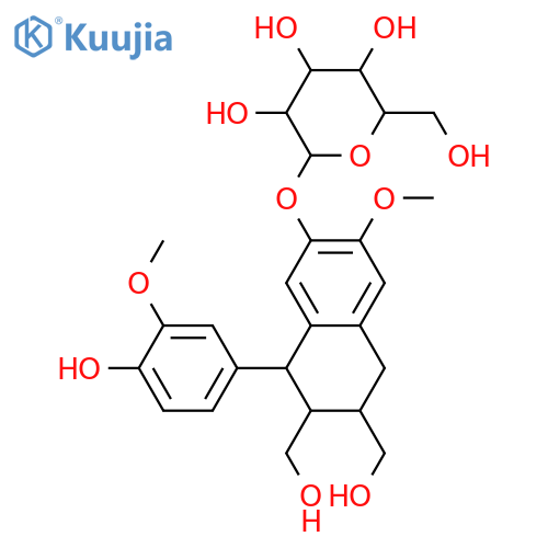 β-D-Glucopyranoside, (6R,7S,8S)-5,6,7,8-tetrahydro-8-(4-hydroxy-3-methoxyphenyl)-6,7-bis(hydroxymethyl)-3-methoxy-2-naphthalenyl structure
