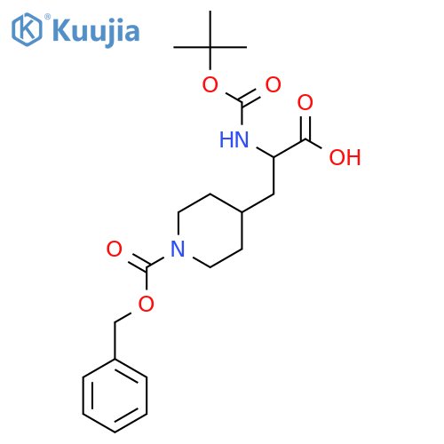 3-(1-((Benzyloxy)carbonyl)piperidin-4-yl)-2-((tert-butoxycarbonyl)amino)propanoic acid structure