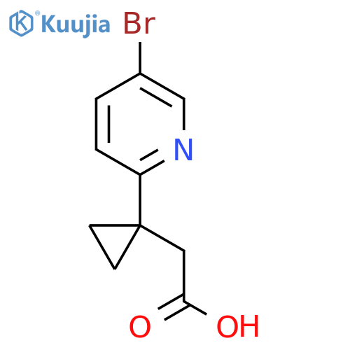 2-1-(5-bromopyridin-2-yl)cyclopropylacetic acid structure