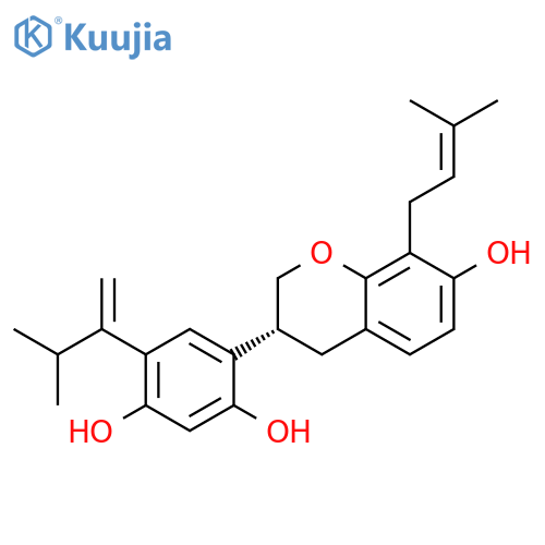 1,3-Benzenediol, 4-[(3R)-3,4-dihydro-7-hydroxy-8-(3-methyl-2-buten-1-yl)-2H-1-benzopyran-3-yl]-6-(2-methyl-1-methylenepropyl)- structure