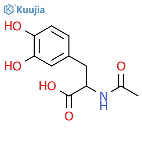 (2S)-3-(3,4-dihydroxyphenyl)-2-acetamidopropanoic acid structure