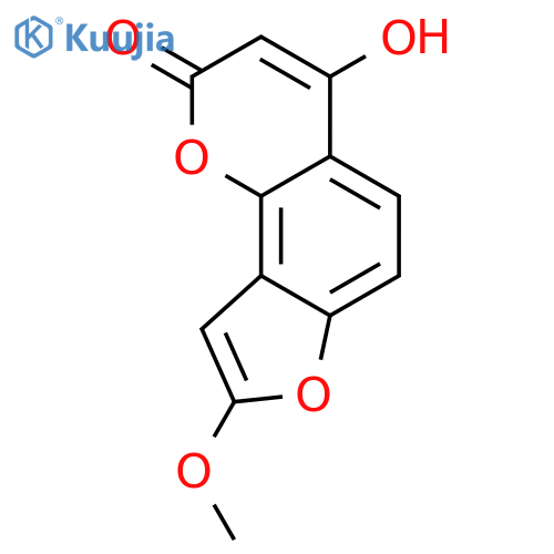2H-Furo[2,3-h]-1-benzopyran-2-one, 4-hydroxy-8-methoxy- structure