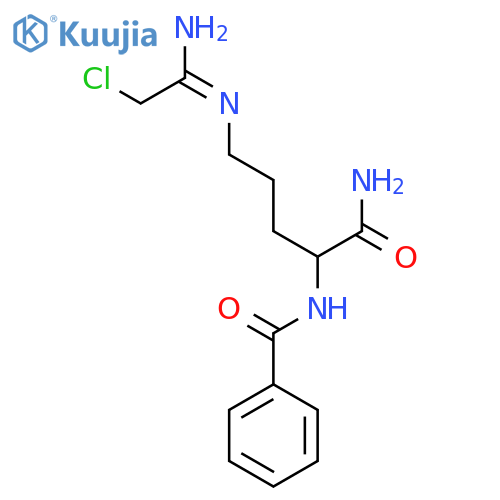 N-[1-(Aminocarbonyl)-4-[(2-chloro-1-iminoethyl)amino]butyl]-benzamide structure
