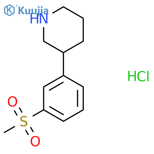 3-(3-Methanesulfonyl-phenyl)-piperidine hydrochloride structure