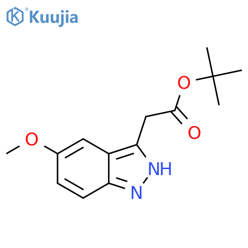(5-Methoxy-1H-indazol-3-yl)-acetic acid tert-butyl ester structure