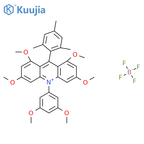 10-(3,5-Dimethoxyphenyl)-9-mesityl-1,3,6,8-tetramethoxyacridin-10-ium tetrafluoroborate structure