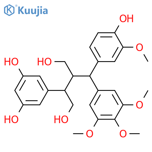 5-[3-Hydroxy-2-[(4-hydroxy-3-methoxyphenyl)methyl]-1-(hydroxymethyl)-2-(4-hydroxyphenyl)propyl]-1,3-benzenediol; (7R*,7'R*,8S*)-form, 3'',5''-Dimethoxy, 4''-Me ether structure