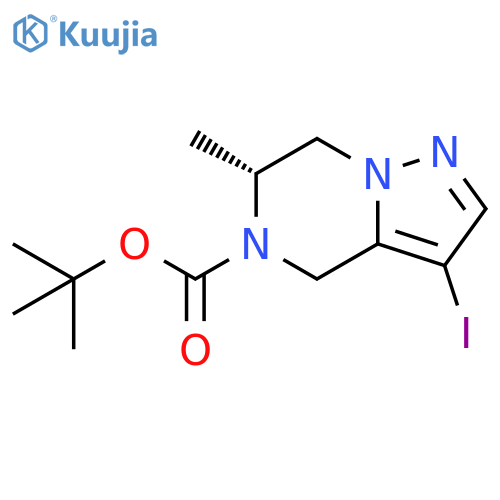 tert-butyl (6R)-3-iodo-6-methyl-4H,5H,6H,7H-pyrazolo[1,5-a]pyrazine-5-carboxylate structure