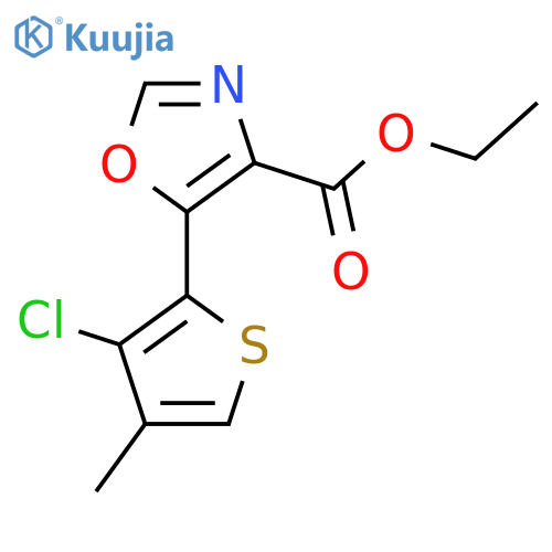 ethyl 5-(3-chloro-4-methylthiophen-2-yl)-1,3-oxazole-4-carboxylate structure