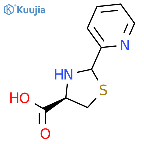 4-Thiazolidinecarboxylic acid, 2-(2-pyridinyl)-, (4R)- structure