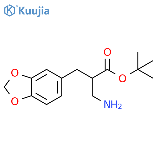 tert-butyl 3-amino-2-(1,3-dioxaindan-5-yl)methylpropanoate structure