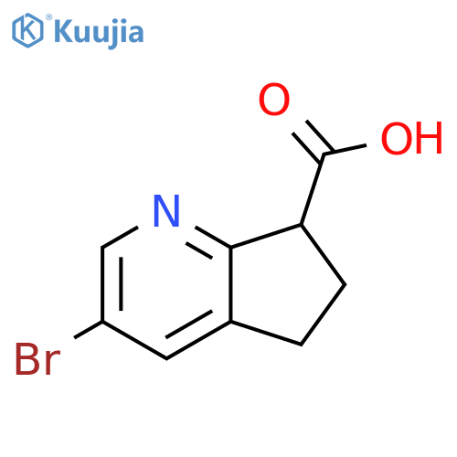 3-bromo-6,7-dihydro-5H-cyclopenta[b]pyridine-7-carboxylic acid structure
