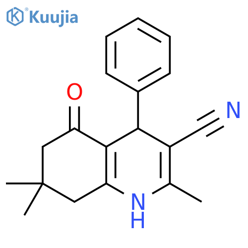 2,7,7-trimethyl-5-oxo-4-phenyl-1,4,5,6,7,8-hexahydroquinoline-3-carbonitrile structure