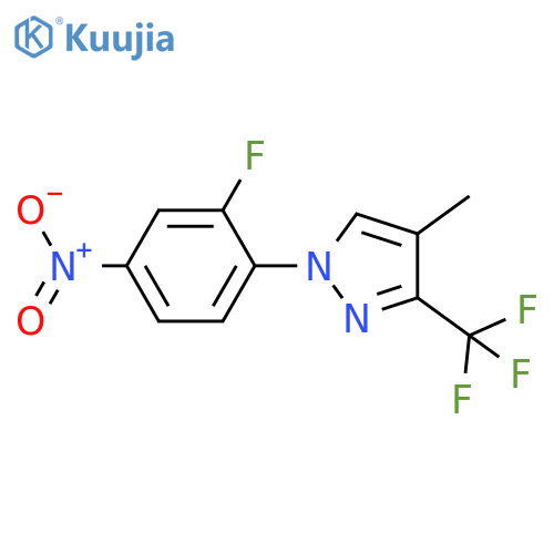 1H-Pyrazole, 1-(2-fluoro-4-nitrophenyl)-4-methyl-3-(trifluoromethyl)- structure