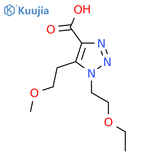 1-(2-ethoxyethyl)-5-(2-methoxyethyl)-1H-1,2,3-triazole-4-carboxylic acid structure