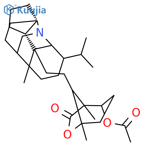 6-Oxabicyclo[3.2.1]octan-7-one,2-(acetyloxy)- 1,5-dimethyl-8-[2-[(3aR,4S,4aS,5R,8S,8aR,- 8bS,10S)-octahydro-8-methyl-5-(1-methylethyl)- 4,8,3a-[1,2,4]butanetriylcyclopent[b]- indol-8a(4aH)-yl]ethyl]-,(1R,2R,5R,8S)- structure