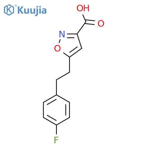 5-2-(4-fluorophenyl)ethyl-1,2-oxazole-3-carboxylic acid structure