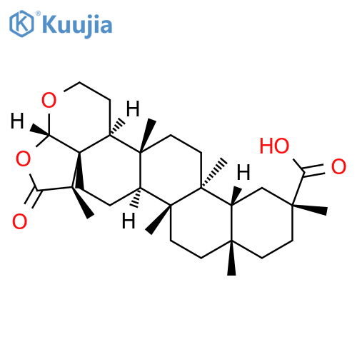 2H,3aH-Chryseno[2,1-c]furo[2,3-b]pyran-13-carboxylicacid, eicosahydro-6,8b,10a,13,14b,16a-hexamethyl-5-oxo-,(3aS,6R,6aR,8aS,8bR,10aS,13R,14aR,14bS,16aR,16bS)- (9CI) structure