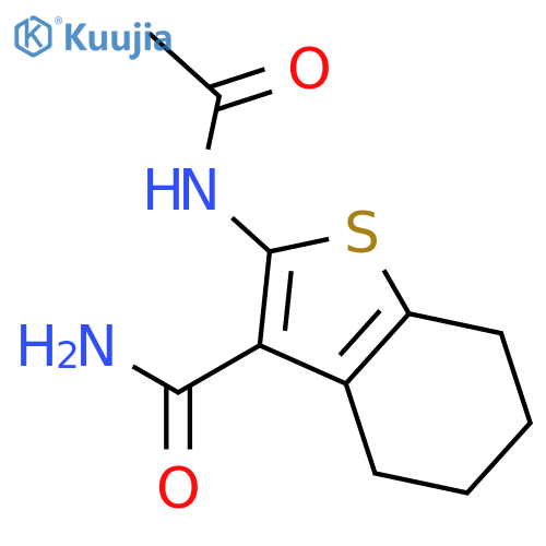 2-acetamido-4,5,6,7-tetrahydro-1-benzothiophene-3-carboxamide structure