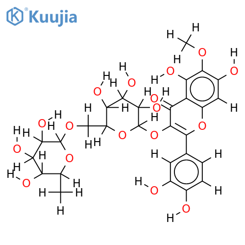 3-O-Robinobioside-3,3',4',5,7-Pentahydroxy-6-methoxyflavone structure