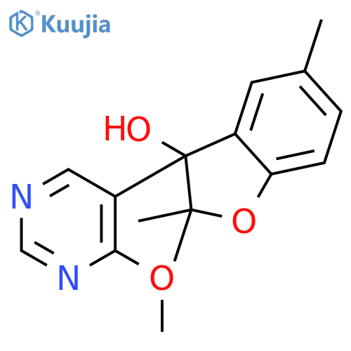 3-Benzofuranol, 2,3-dihydro-3-(4-methoxy-5-pyrimidinyl)-2,2,5-trimethyl- structure