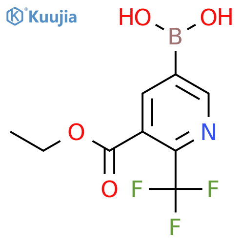 2-Trifluoromethyl-3-ethoxycarbonyl-pyridine-5-boronic acid structure