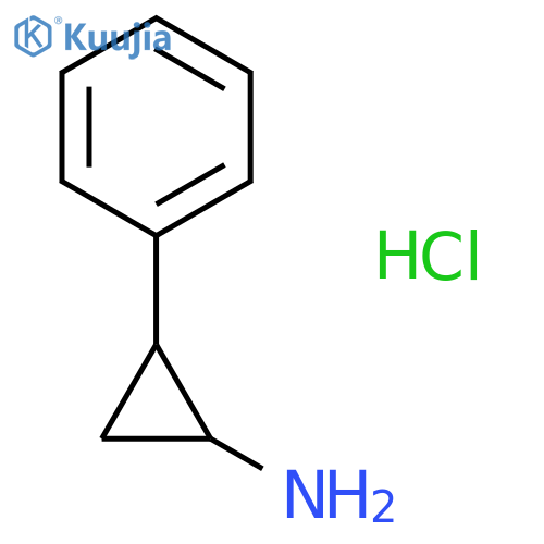 trans-2-phenylcyclopropanamine;hydrochloride structure