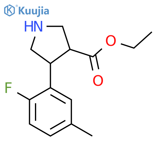 ethyl 4-(2-fluoro-5-methylphenyl)pyrrolidine-3-carboxylate structure
