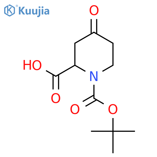 (2S)-1-tert-butoxycarbonyl-4-oxo-piperidine-2-carboxylic acid structure