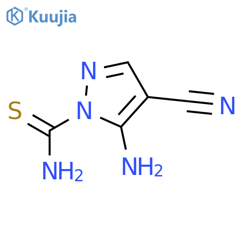 1H-Pyrazole-1-carbothioamide,5-amino-4-cyano-(9CI) structure