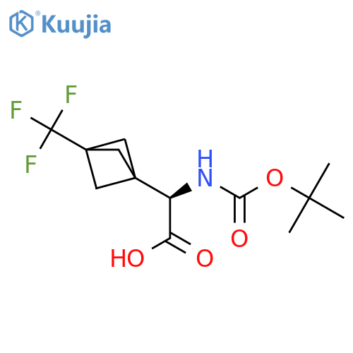 (2R)-2-{[(tert-butoxy)carbonyl]amino}-2-[3-(trifluoromethyl)bicyclo[1.1.1]pentan-1-yl]acetic acid structure